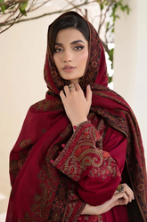 Maria B - Winter 3PC Dhanak Embroidered Suit - BFB0217